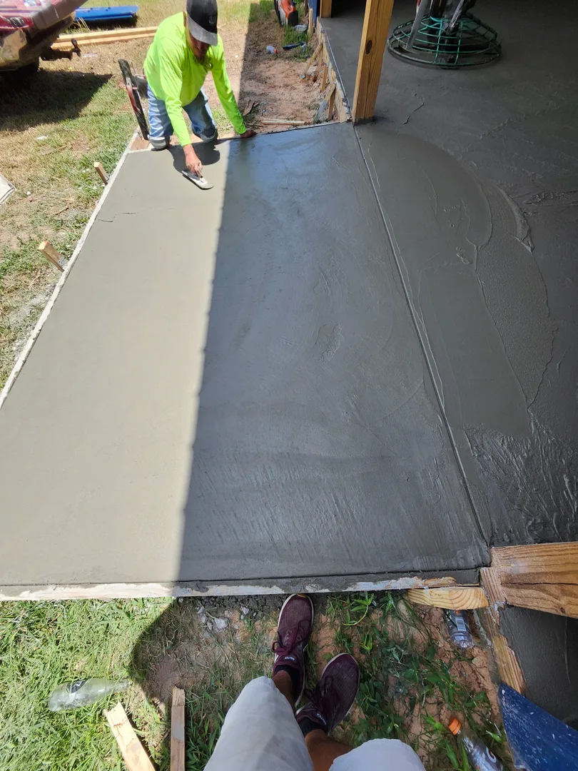 Finished concrete patio built by a Houston patio contractor