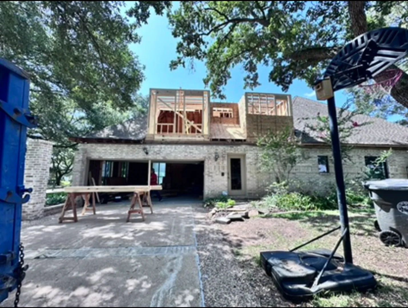 Second-floor addition framed above an existing Houston home by Covenant Project Solutions